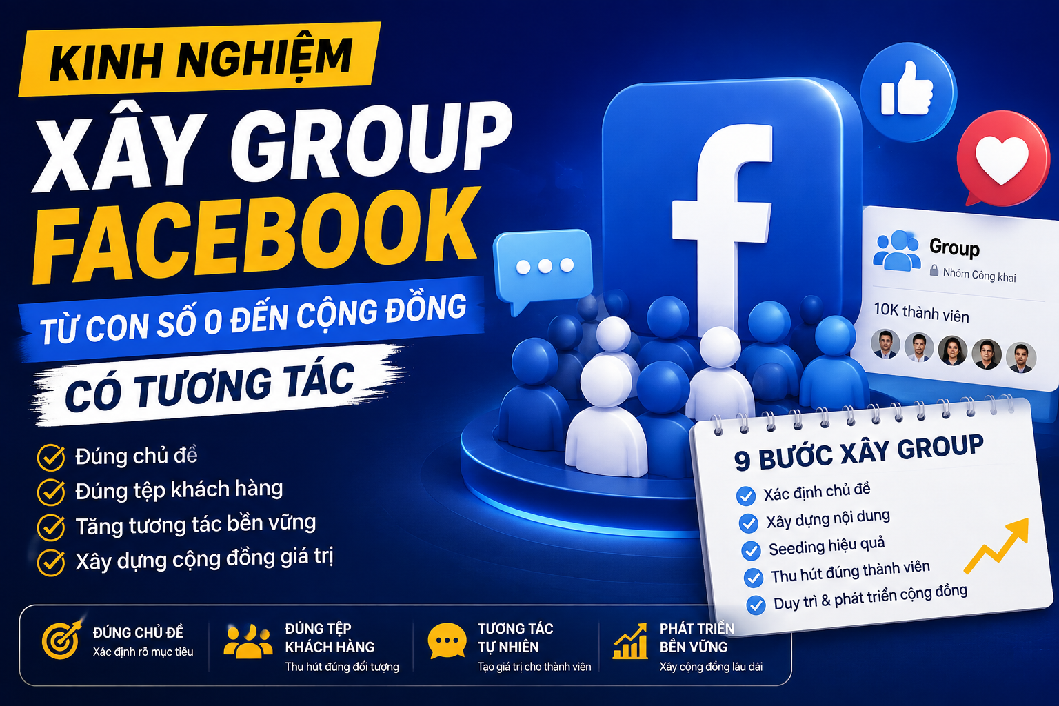 Kinh nghiệm xây Group Facebook hiệu quả: 9 bước từ con số 0 đến cộng đồng có tương tác